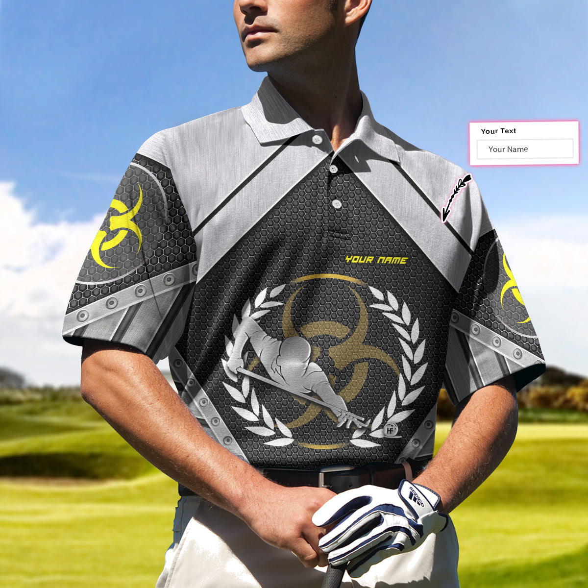 Silver Billiards Custom Polo Shirt, Personalized Billiards Shirt For Men, Billiards Polo Shirt - Perfect Custom Gift For Billiards Player, Golfers