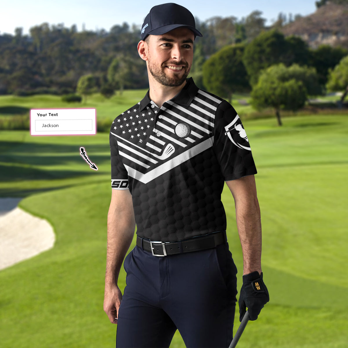 Golf Custom Name Polo Shirt, Sinking Putts Banging Sluts Custom Polo Shirt, Personalized Black Golf Pattern Shirt- Perfect Gift For Men, Golfers