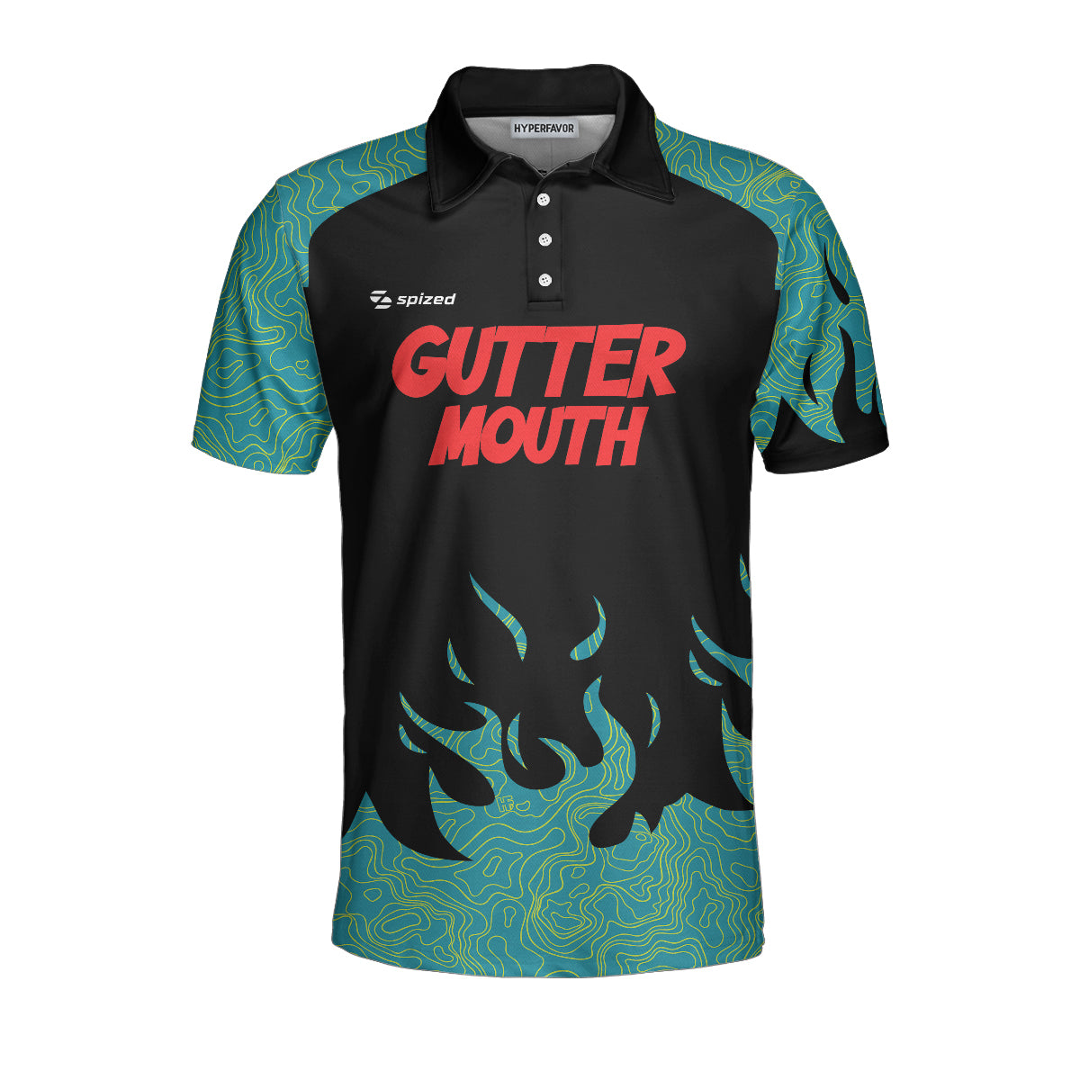 Spized Bowling Topographic Custom Polo Shirt - Perfect Gift For Men