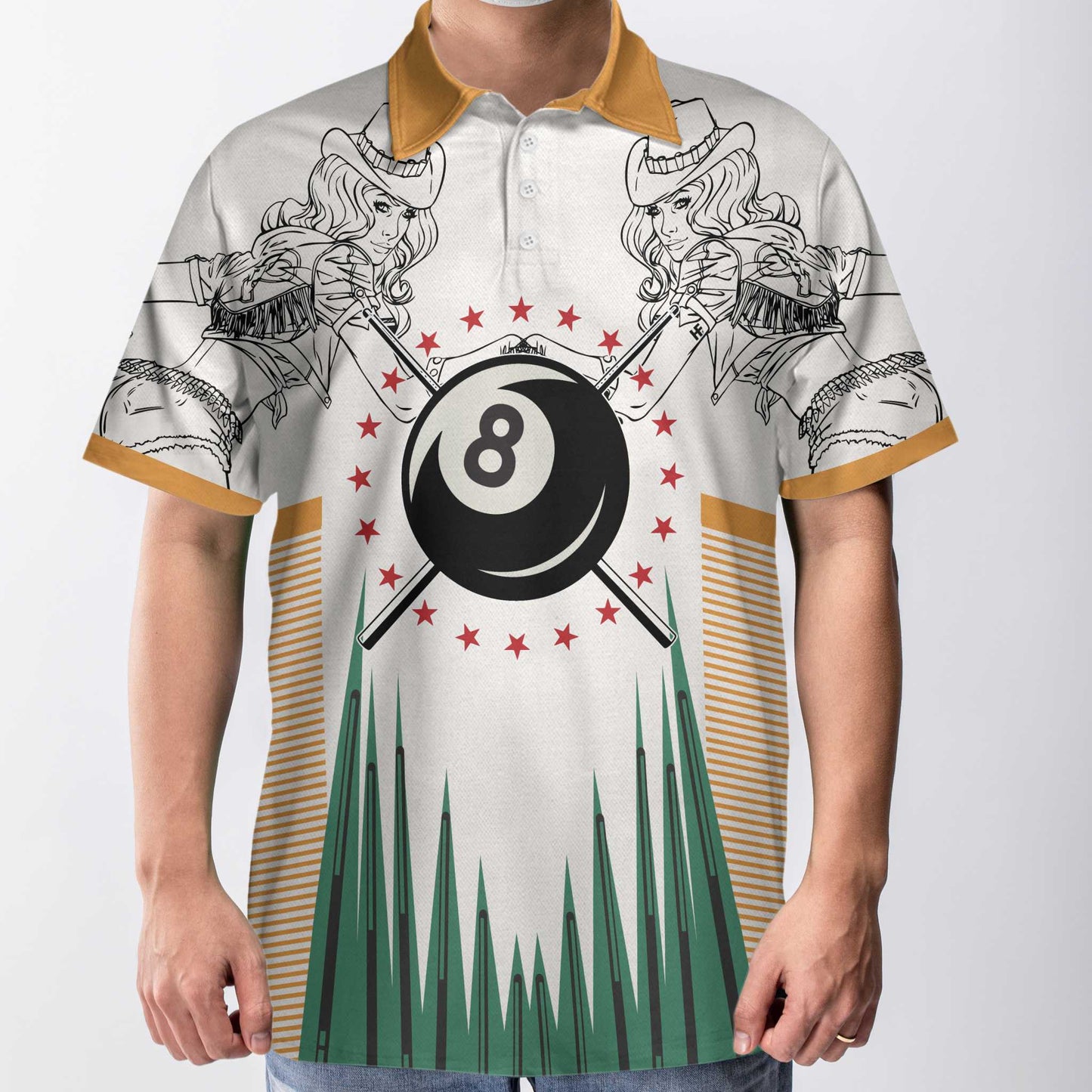 Billiards Polo Shirt, Stroke It Don't Poke It Billiards Polo Shirt, 8-ball Texas Cowgirl Sketching Polo Shirt, Best Billiards Shirt For Men - Perfect Gift For Men, Billiard Lover