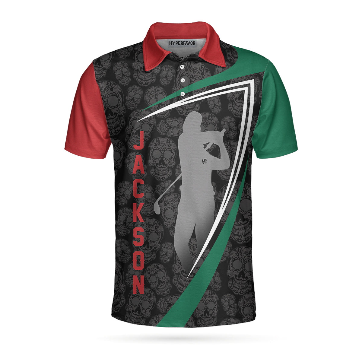 Sugar Skull Golf Custom Polo Shirt, Customized Skull Pattern Golf Shirt, Cool Golf Shirt Design - Perfect Gift For Men