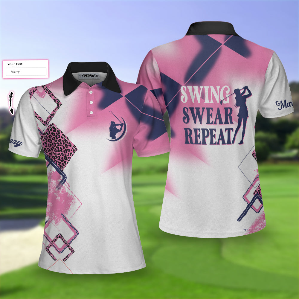 Swing Swear Repeat Custom Short Sleeve Women Polo Shirt - Perfect Gift For Women