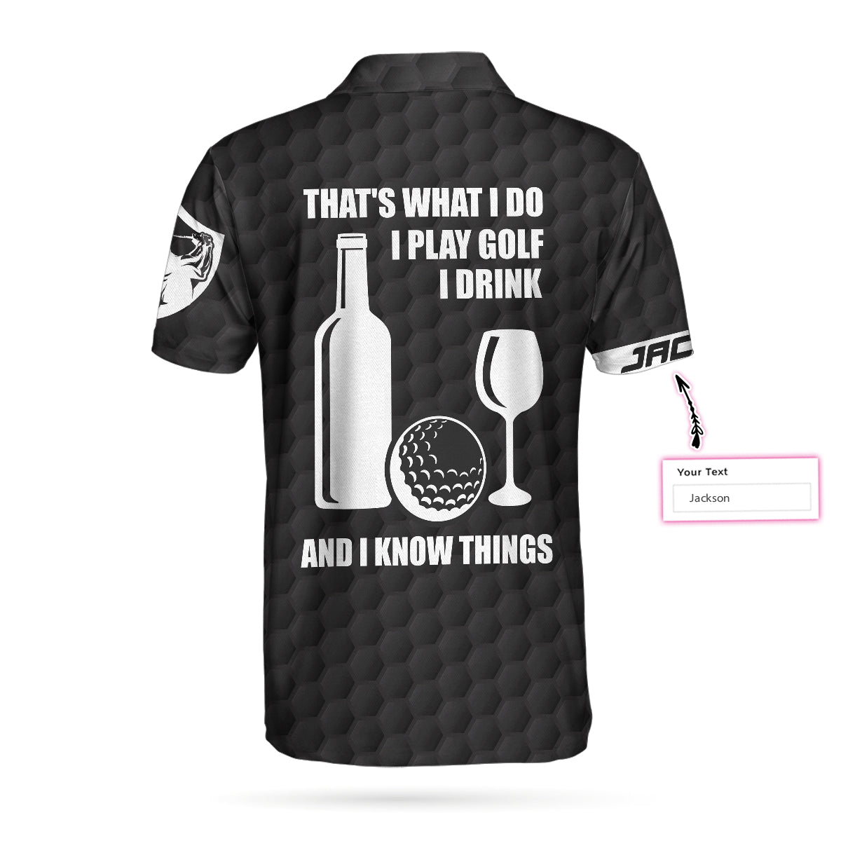 That's What I Do Golfing And Drinking Custom Polo Shirt, Personalized Black American Flag Golf Shirt - Perfect Gift For Men