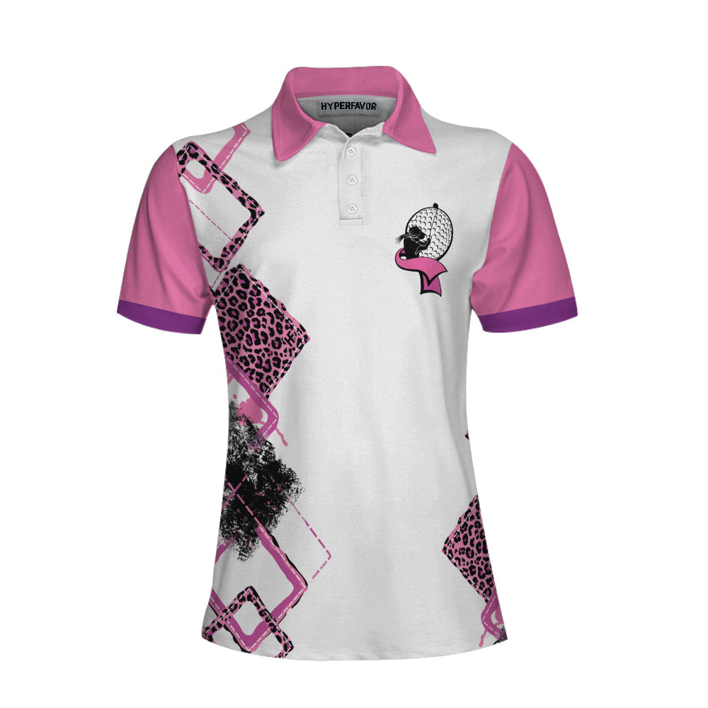 This Girl's Got Drive Women Short Sleeve Polo Shirt, Pink Leopard Golf Shirt For Female Golfers, Best Golf Gift Idea - Perfect Gift For Women