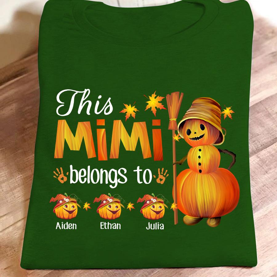 Mimi and Kids Custom Name T-shirt, This Mimi Belongs To Personalized Shirt - Perfect Gift For Gigi, Nana, Mimi, Grandma