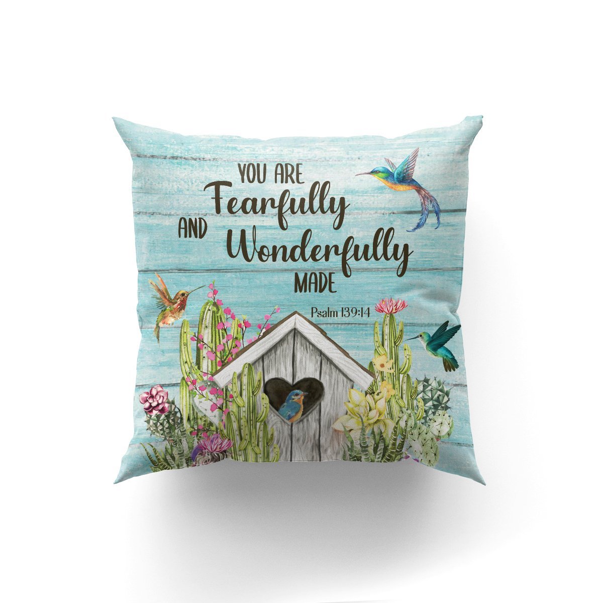 Bible Verse Pillow - Scripture Pillow - God Pillow - You Are Fearfully And Wonderfully Made - Natural Pillow