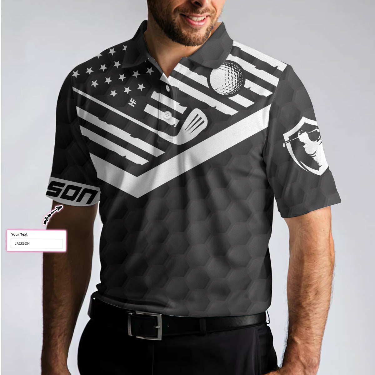 Weekend Forecast Drinking Custom Name Polo Shirt, Personalized Black American Flag Golf Shirt For Men - Perfect Gift For Men, Golfers