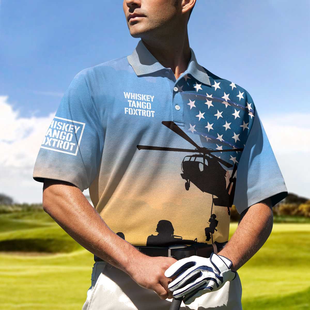 Whiskey Tango Foxtrot Military Polo Shirt, Helicopter American Flag Polo Shirt, Patriotic Military Shirt - Perfect Gift For Women