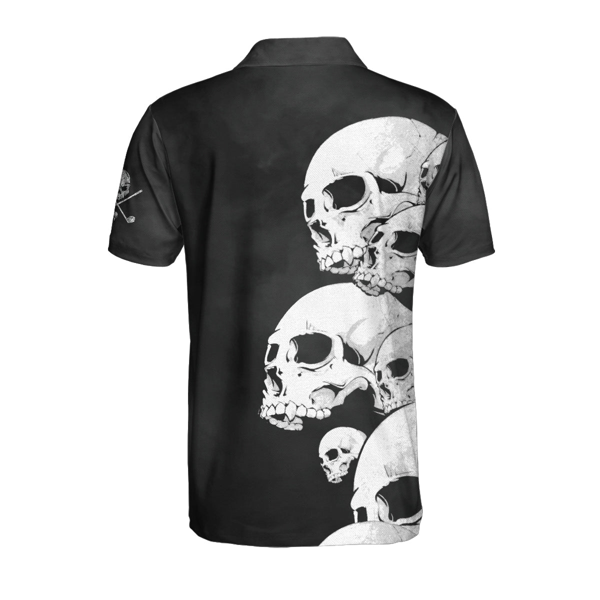 White Skull Heads And Golf Custom Polo Shirt, Personalized Halloween Gift For Golfers, Scary Golf Shirt - Perfect Gift For Men