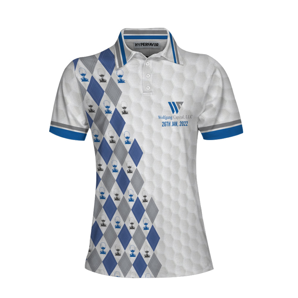 Wolfgang Capital Argyle Pattern With Golf Ball On Tee Custom Shortsleeve Women Polo Shirt - Perfect Gift For Women