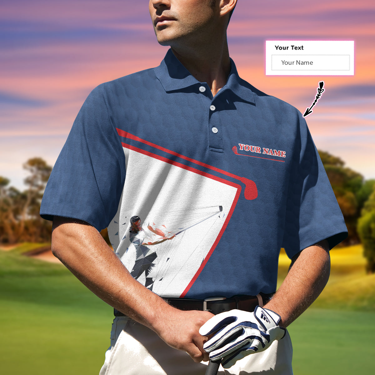 Your Hole Is My Goal Custom Polo Shirt, White And Blue Golf Sayings Shirt, Personalized Golf Gift Idea - Perfect Gift For Men