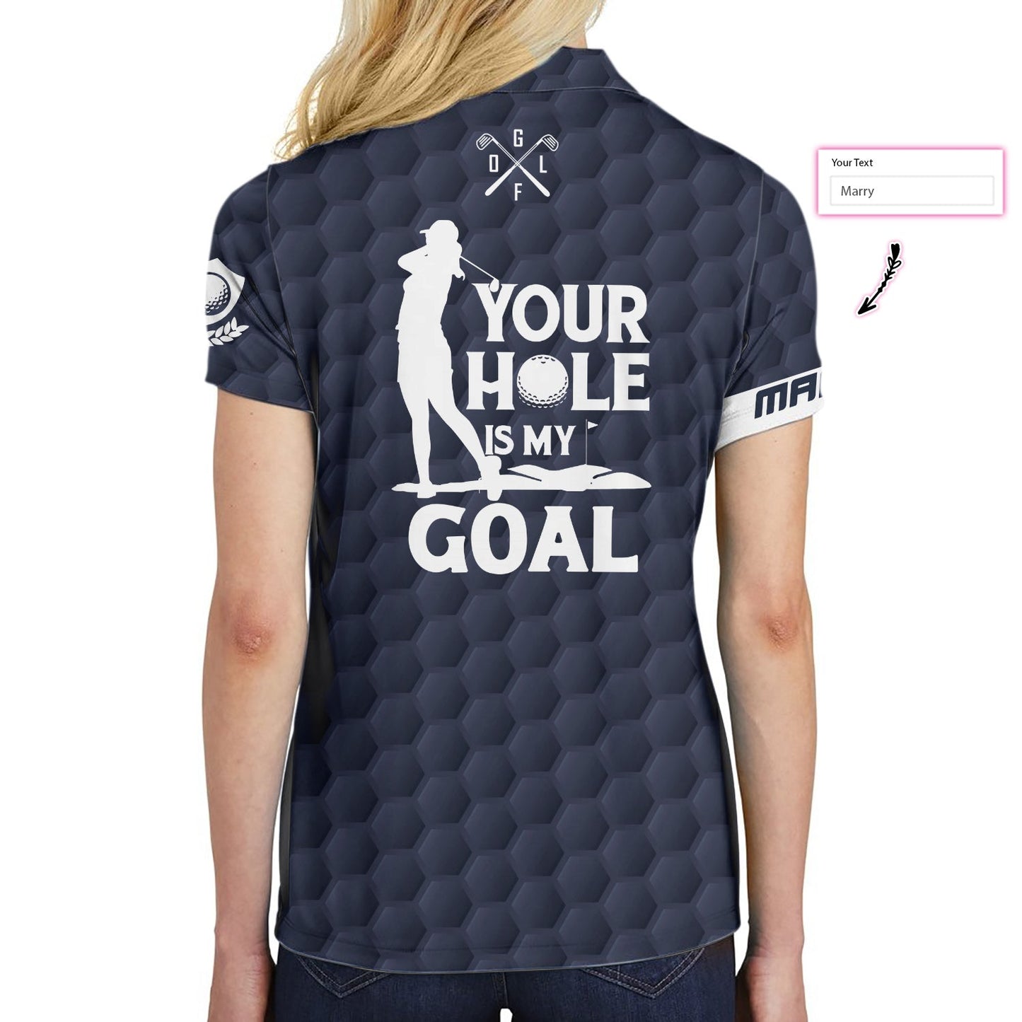 Your Hole Is My Goal Golf Custom Short Sleeve Women Polo Shirt - Perfect Gift For Women