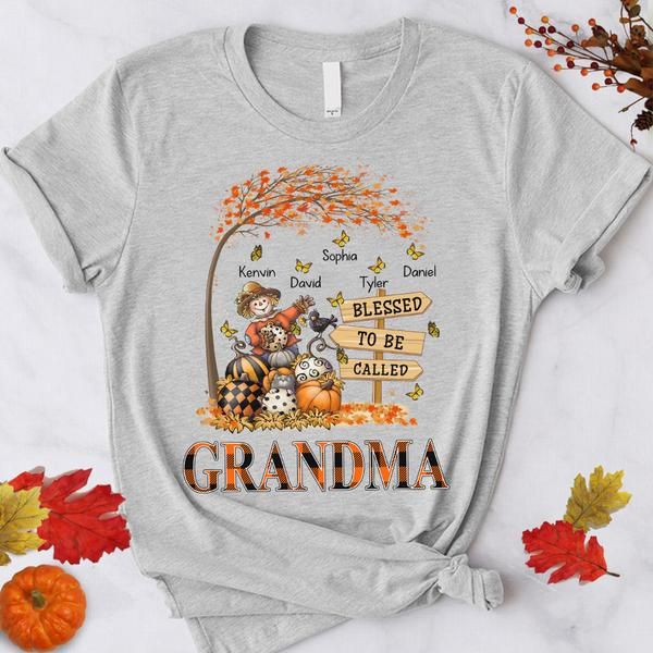Grandma and Kids Custom Name T-shirt, Blessed To Be Called Personalized Shirt - Perfect Gift For Gigi, Nana, Mimi, Grandma