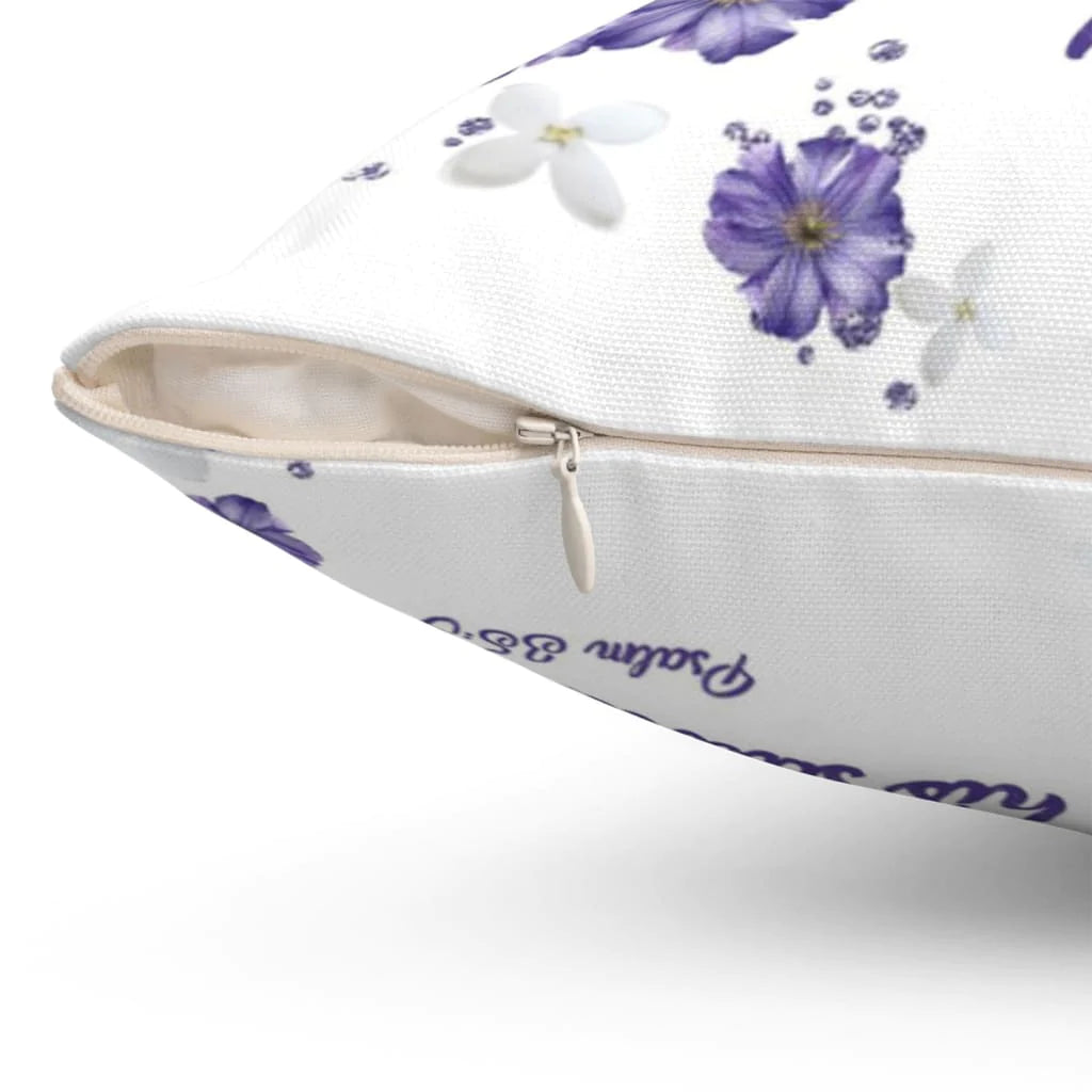 Jesus Pillow - And my soul shall be joyful in the Lord Psalm 35:9 Bible verse pillow