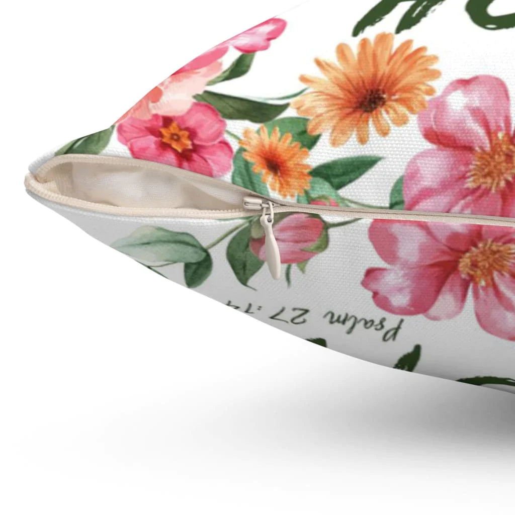 Jesus Pillow - Be brave and courageous Psalm 27:14 Bible verse pillow