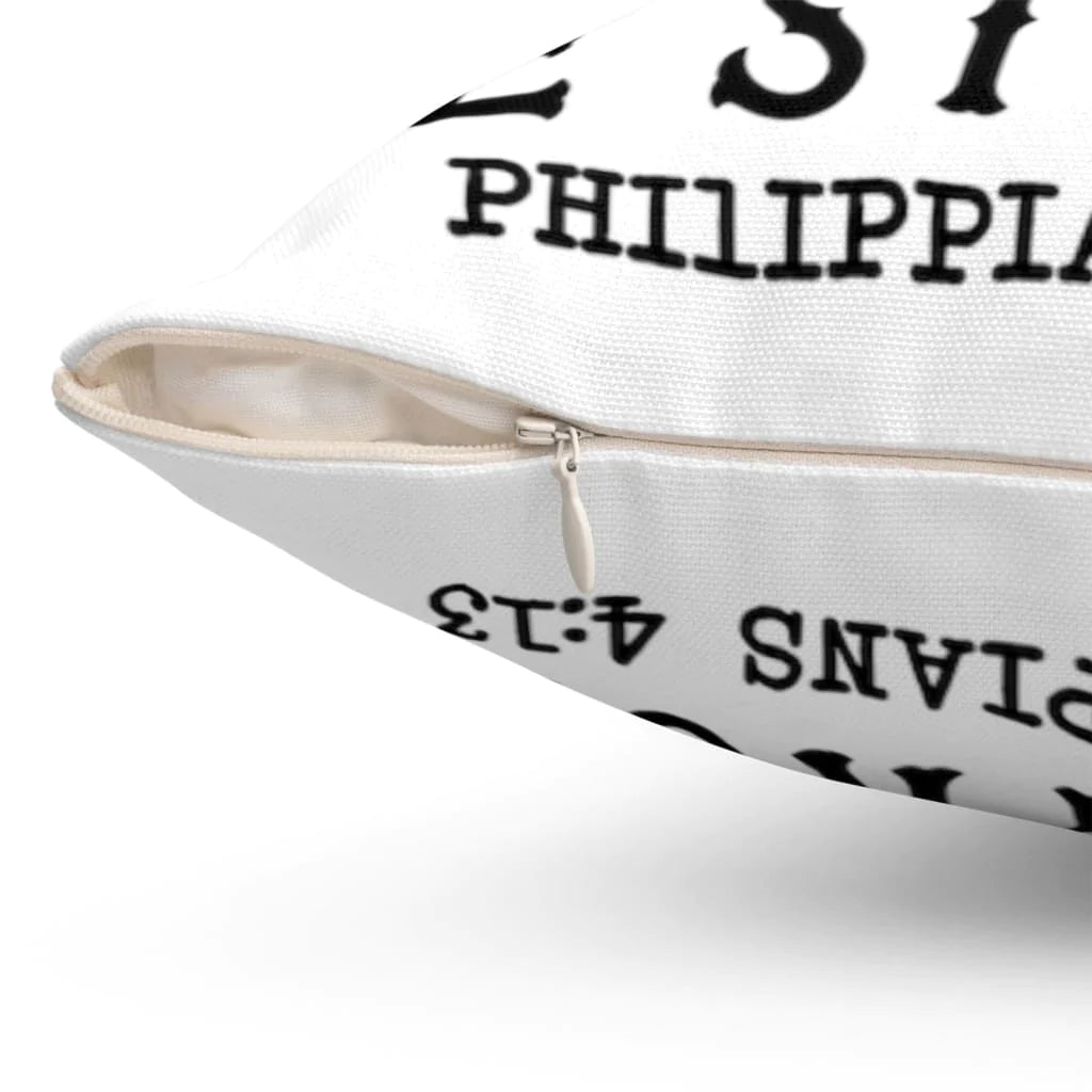 Jesus Pillow - Be strong Philippians 4:13 Bible verse throw pillow