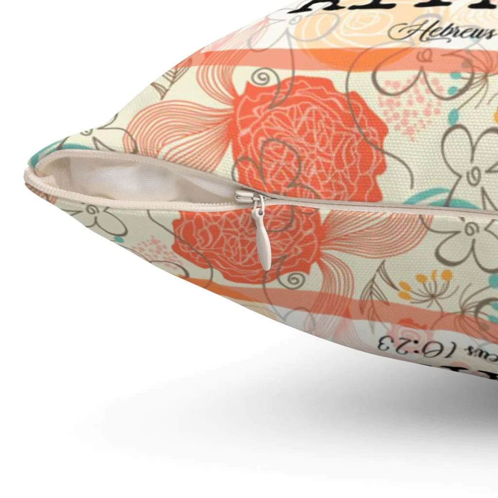 Jesus Pillow - Bible verse pillow: Hebrews 10:23 Let us hold unswervingly to the hope we profess