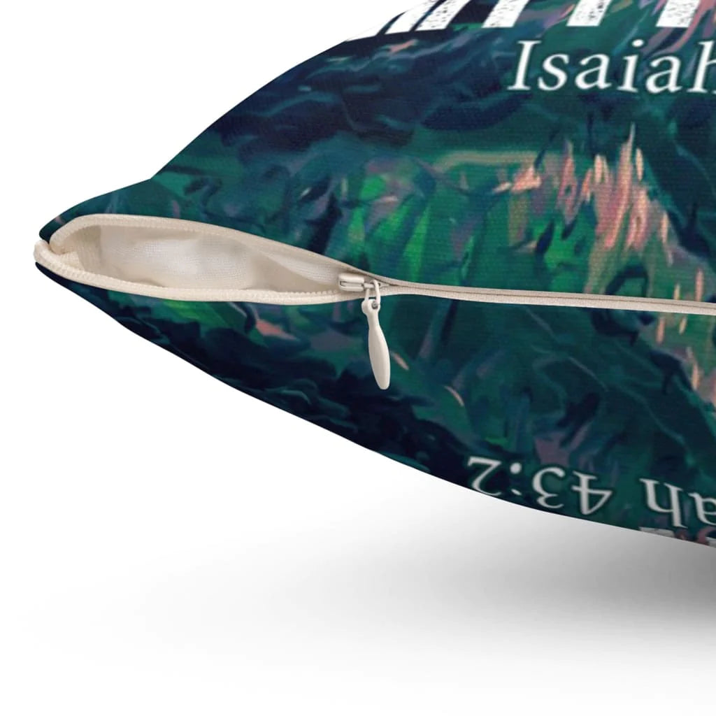 Bible Verse Pillow - Jesus Pillow - Gift For Christian - When You Go Through Deep Waters Isaiah 43:2 Pillow