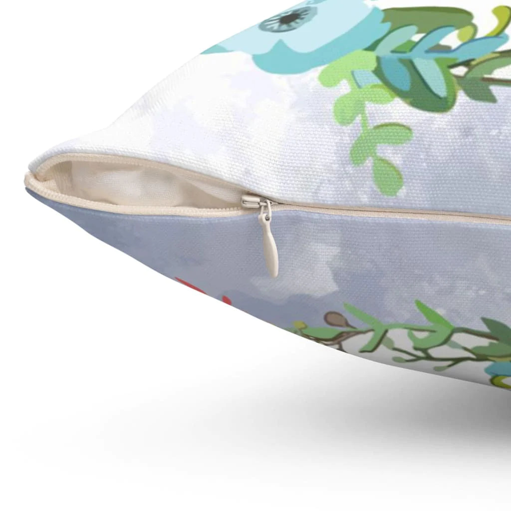 Bible Verse Pillow - Jesus Pillow - Flowers Wreath- Gift For Christian - Bind My Wandering Heart To Thee Christian Pillow