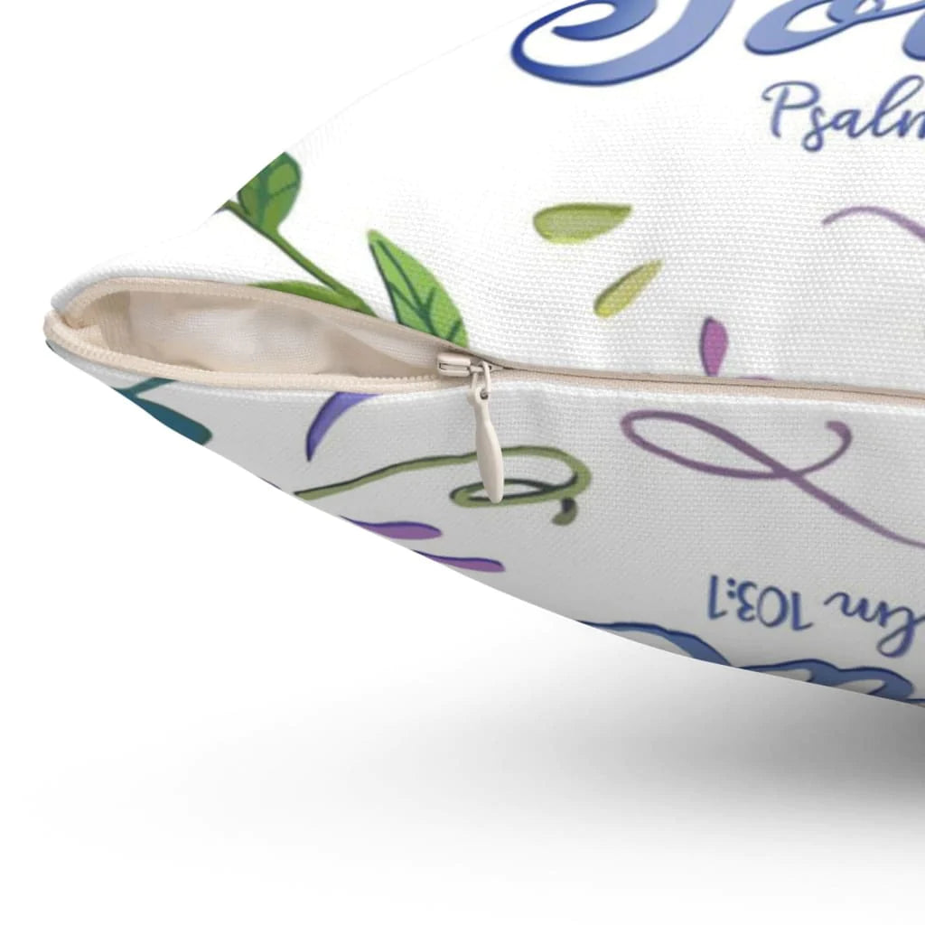 Bible Verse Pillow - Jesus Pillow - Gift For Christian- Bless The Lord Oh My Soul Psalm 103:1 Pillow