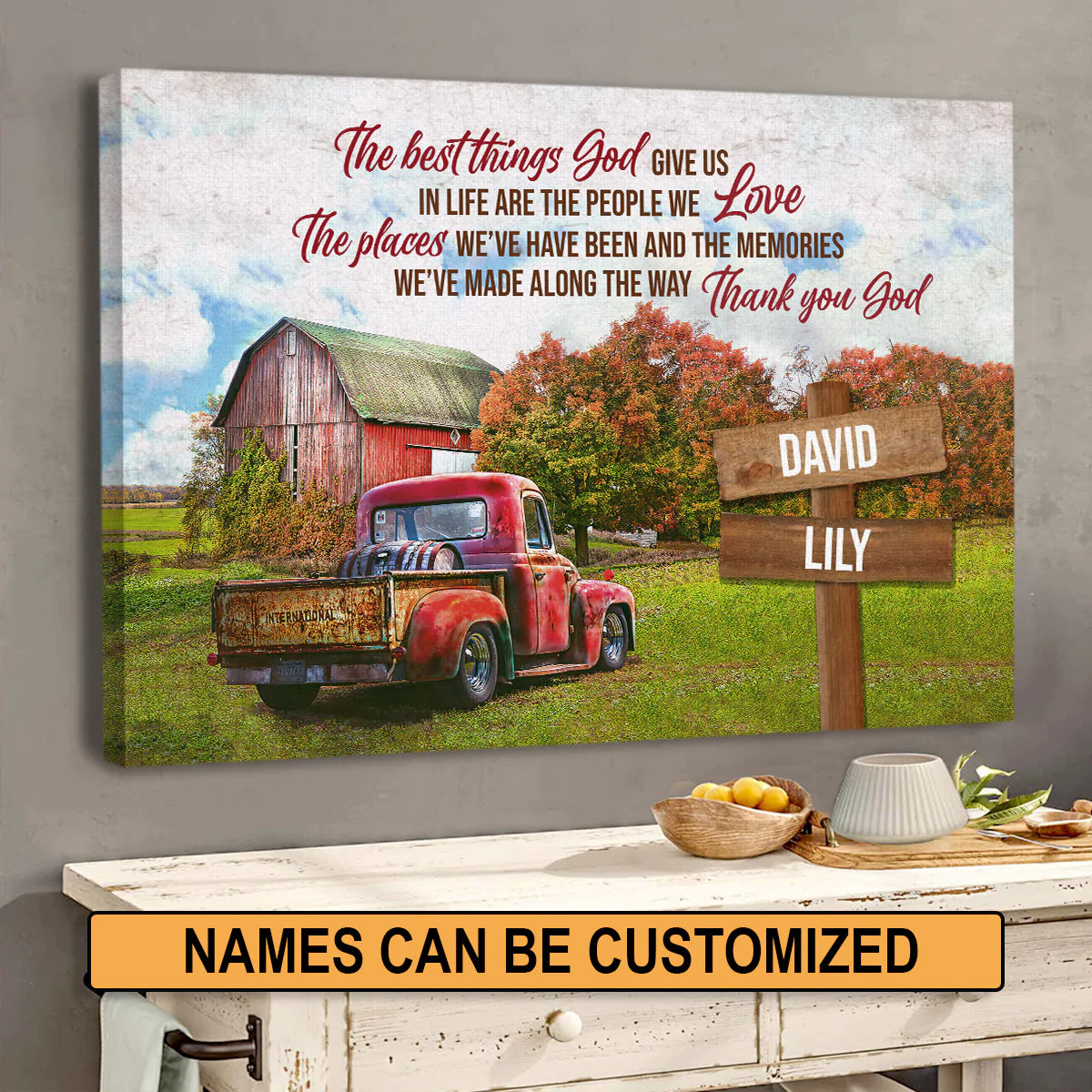 Couple Landscape Canvas - Personalized God, Car, Farm Canvas - Custom Gift For Christian Couple, Spouse, Lover - The Best Things God Gives Us In Life Are The People We Love