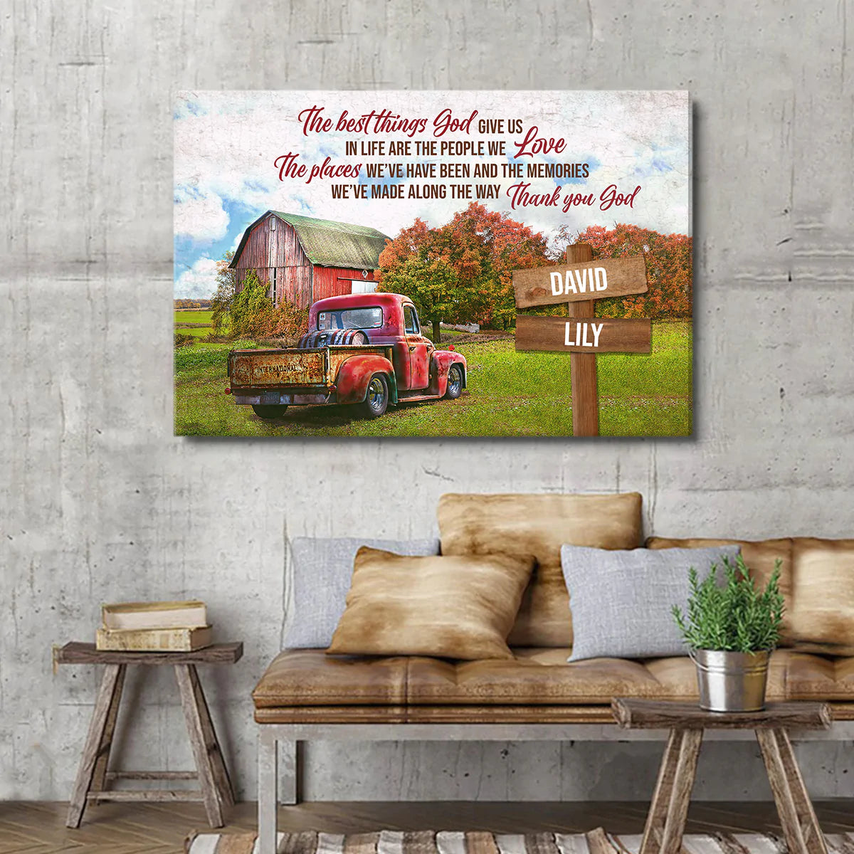 Couple Landscape Canvas - Personalized God, Car, Farm Canvas - Custom Gift For Christian Couple, Spouse, Lover - The Best Things God Gives Us In Life Are The People We Love