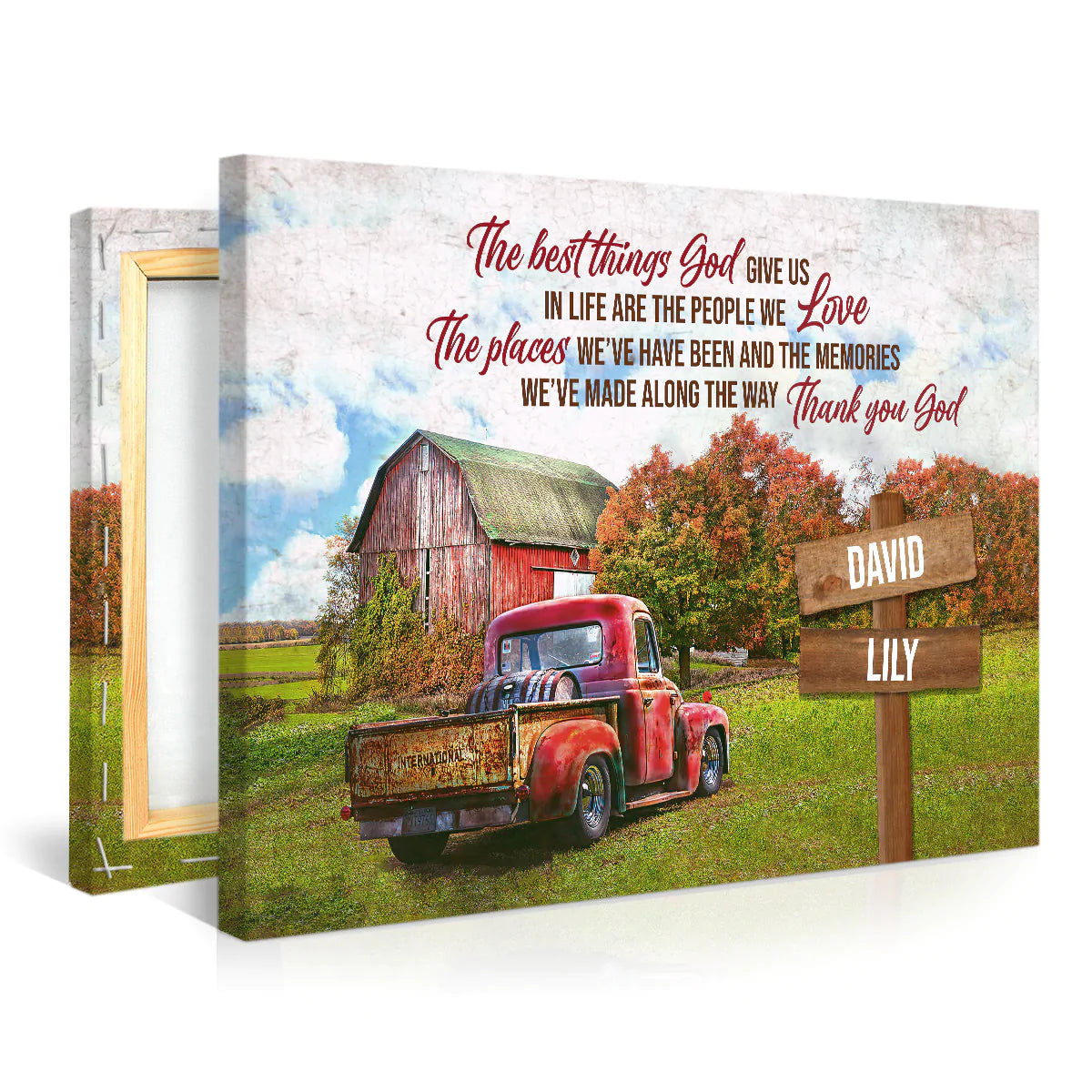 Couple Landscape Canvas - Personalized God, Car, Farm Canvas - Custom Gift For Christian Couple, Spouse, Lover - The Best Things God Gives Us In Life Are The People We Love