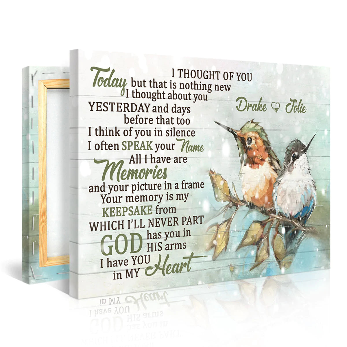 Couple Landscape Canvas - Personalized God, Couple Bird, Memorial Canvas - Custom Gift For Christian Couple, Spouse, Lover - I Have You In My Heart
