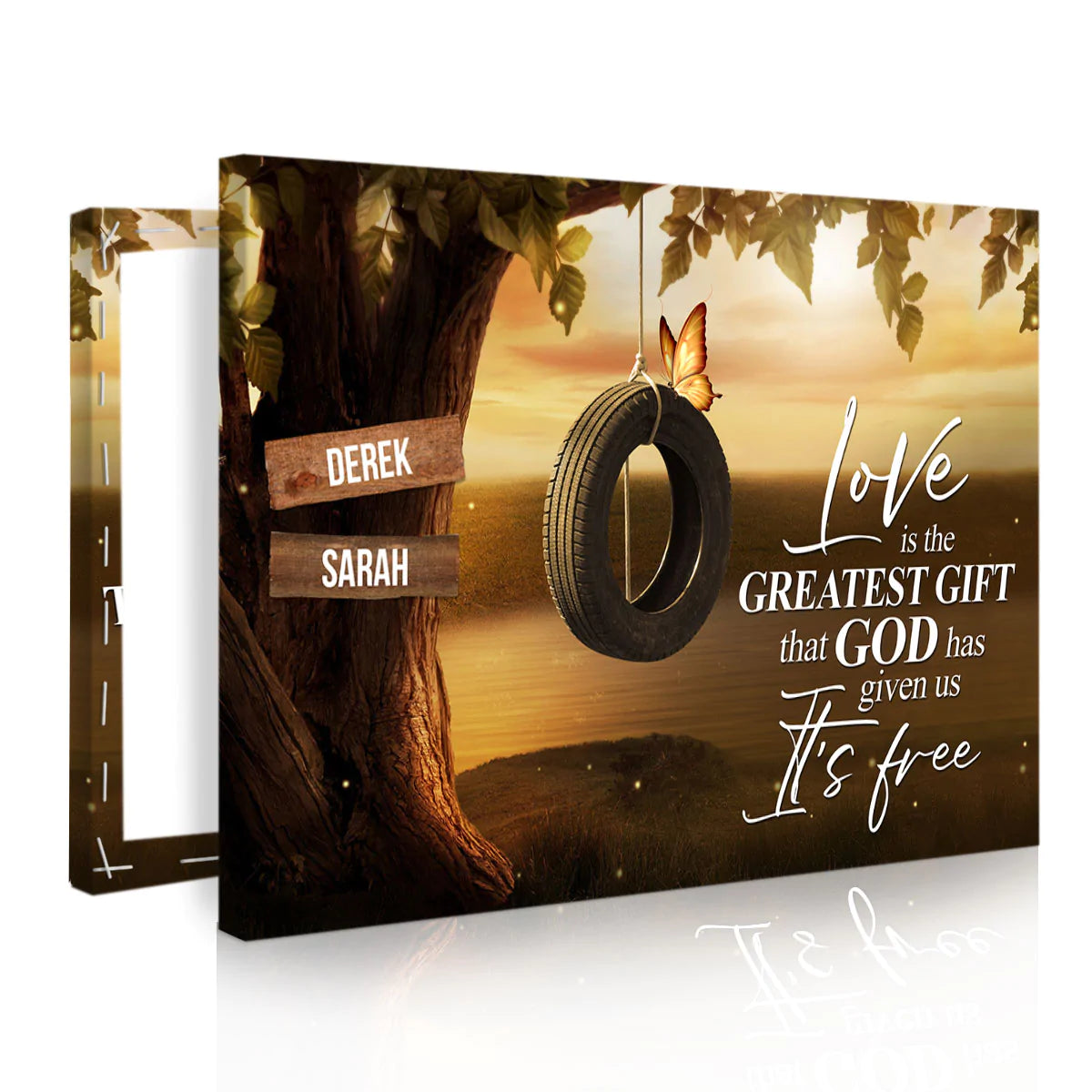 Couple Landscape Canvas - Personalized God Canvas - Custom Gift For Christian Couple, Spouse, Lover - Love Is The Greatest Gift