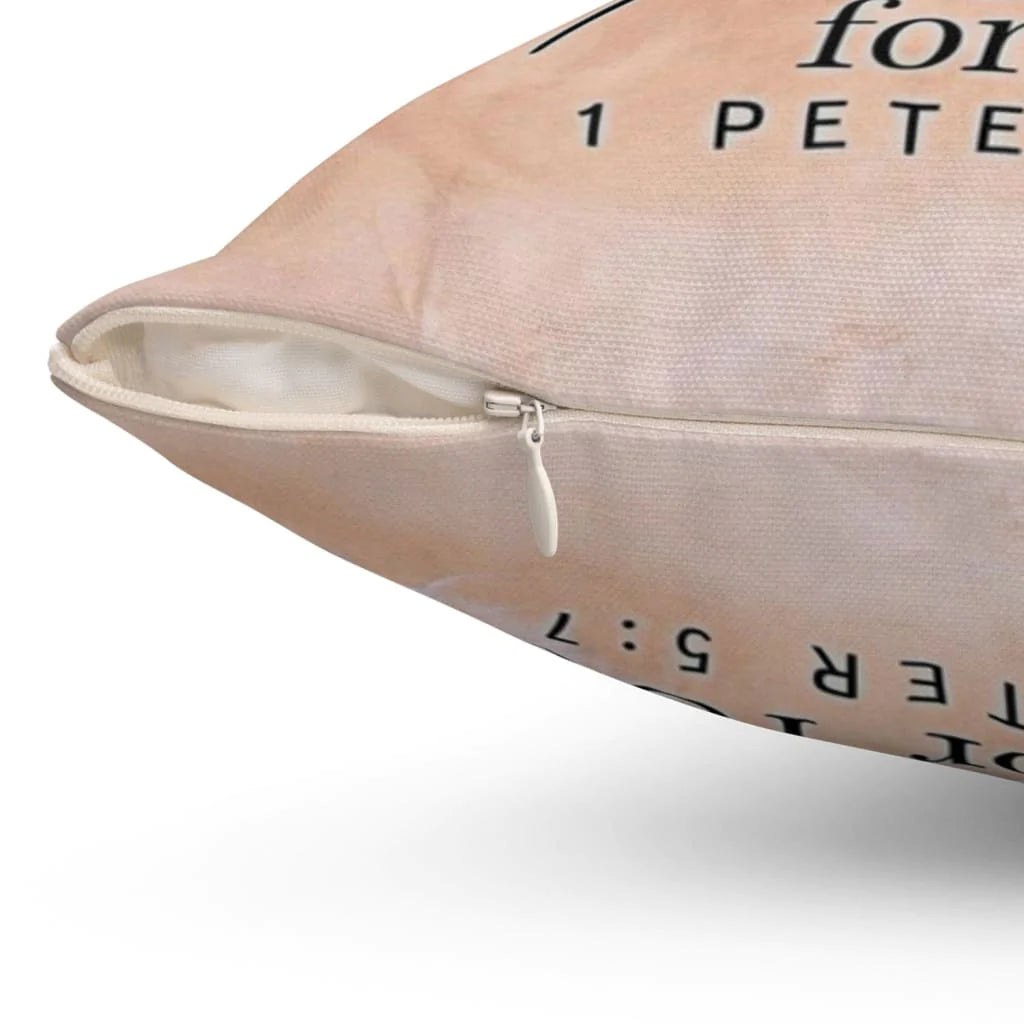 Bible Verse Pillow - Jesus Pillow - Gift For Christian- Cast All Your Anxiety On Him 1 Peter 5:7 Pillow