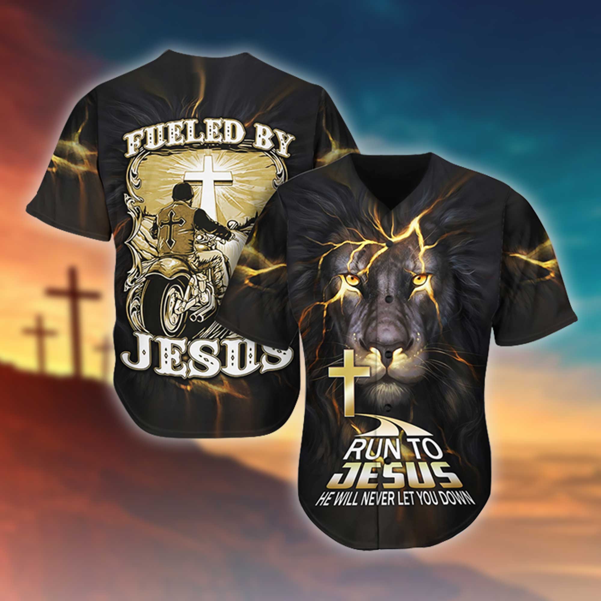 Run To Jesus He Will Never Let You Down Printed 3D Baseball Jersey For Men and Women