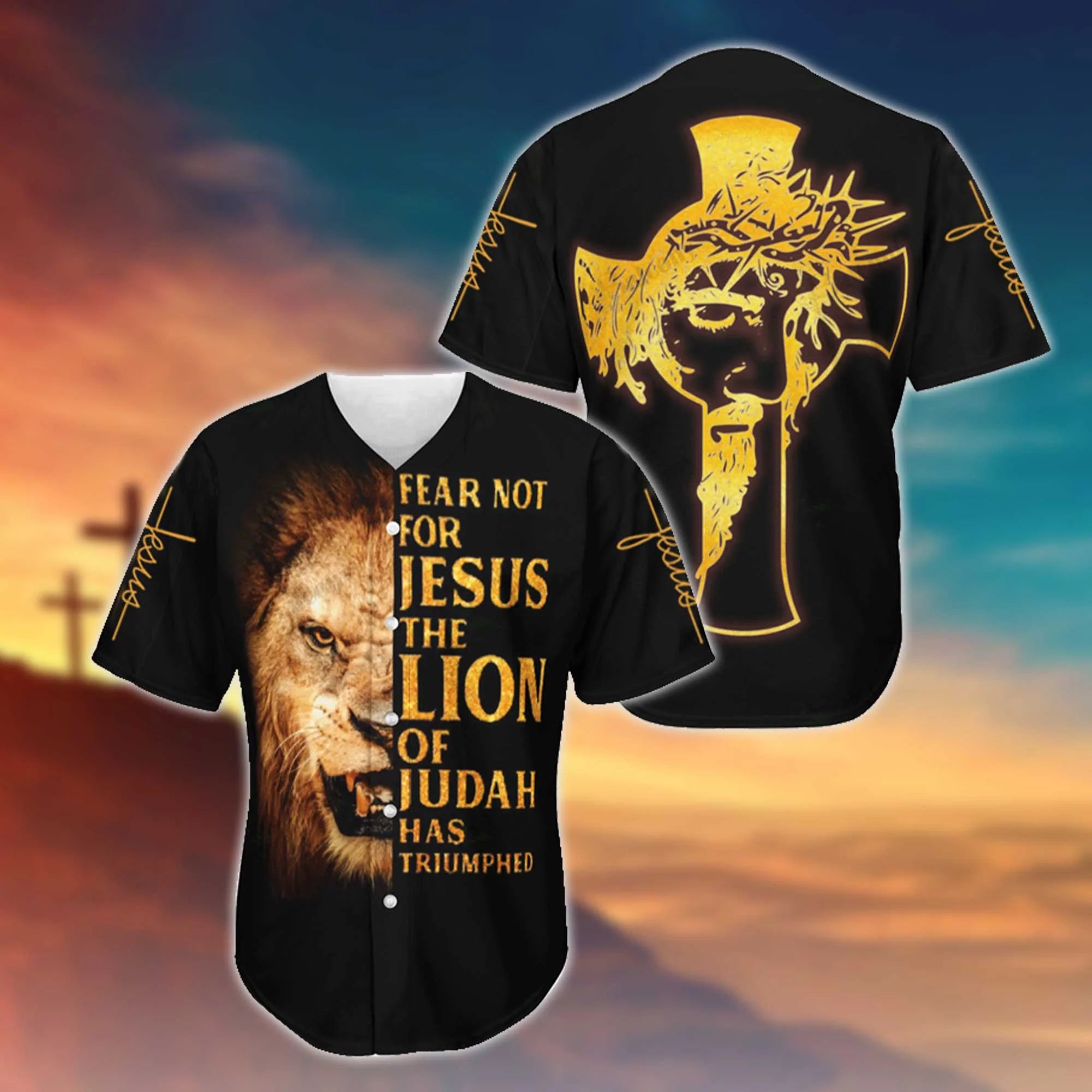 Fear Not For Jesus The Lion Of Judah Has Triumphed Printed 3D Baseball Jersey For Men and Women