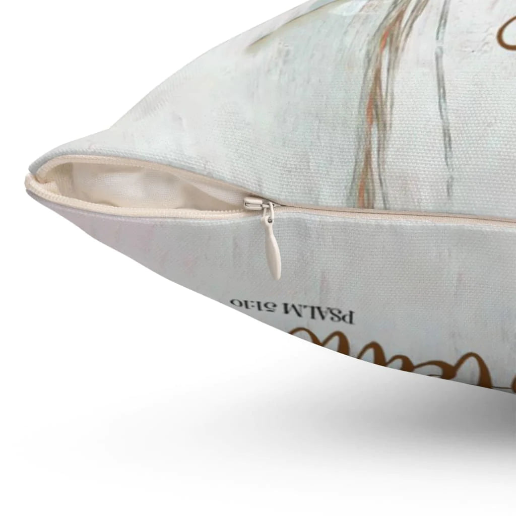 Bible Verse Pillow - Jesus Pillow - Hummingbird, Flower Vase Pillow - Gift For Christian - Create in me a clean heart Psalm 51:10 Throw Pillow