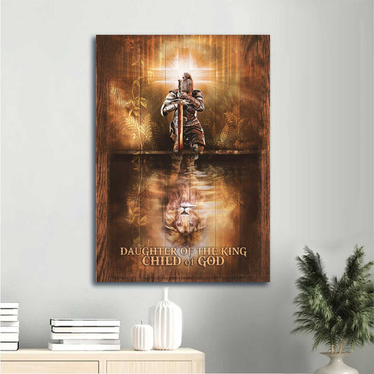 Jesus Portrait Canvas - Woman Warrior, Lion Of Judah Canvas - Gift For Christian - Daughter Of The King Child Of God Canvas