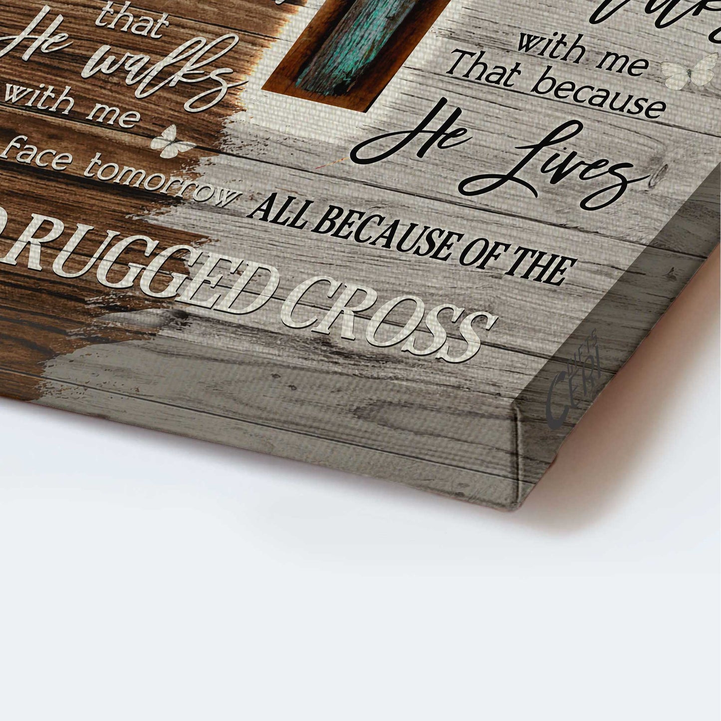 Jesus Portrait Canvas - The Wooden Cross, Beautiful Cross Canvas - Gift For Christian - The Old Rugged Cross
