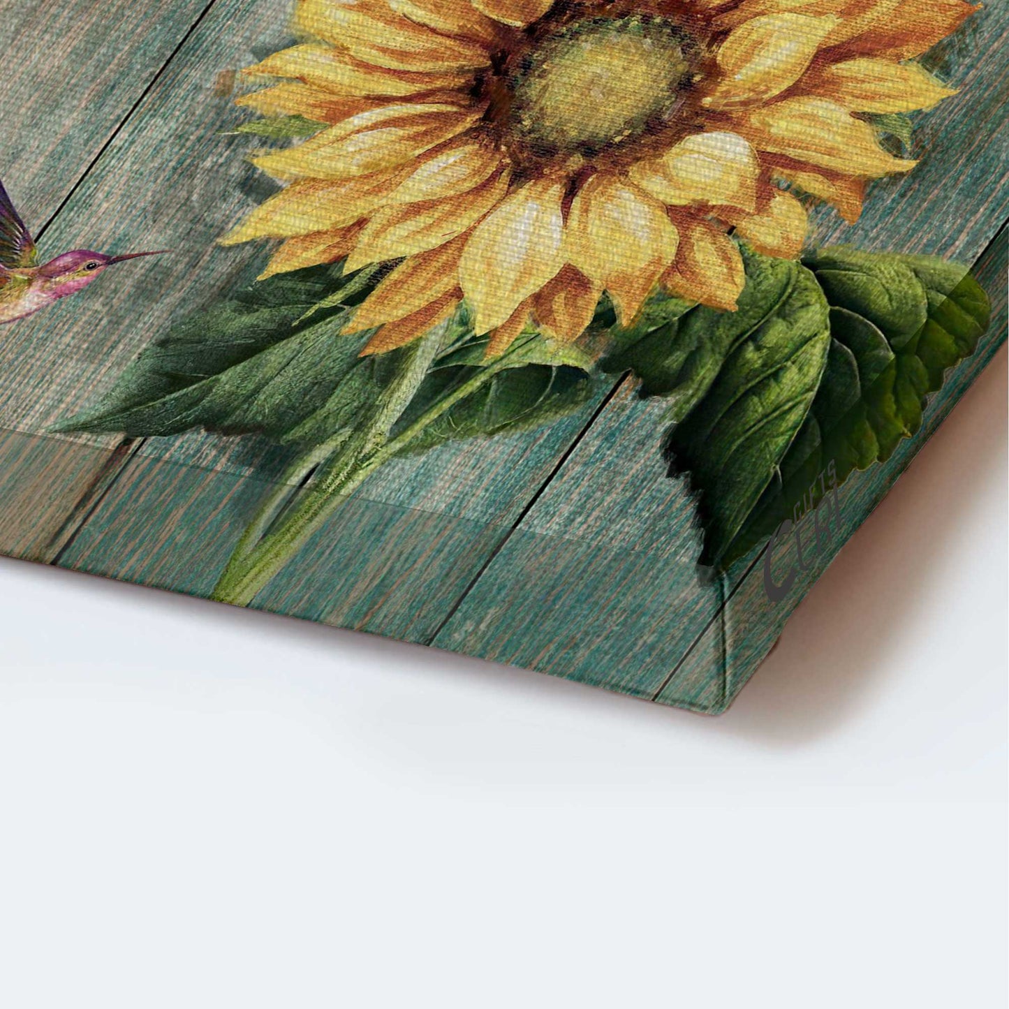 Jesus Portrait Canvas - Sunflower Painting, Hummingbird, Vintage Picture Canvas - Gift For Christian - Grow Through What You Go Through Canvas