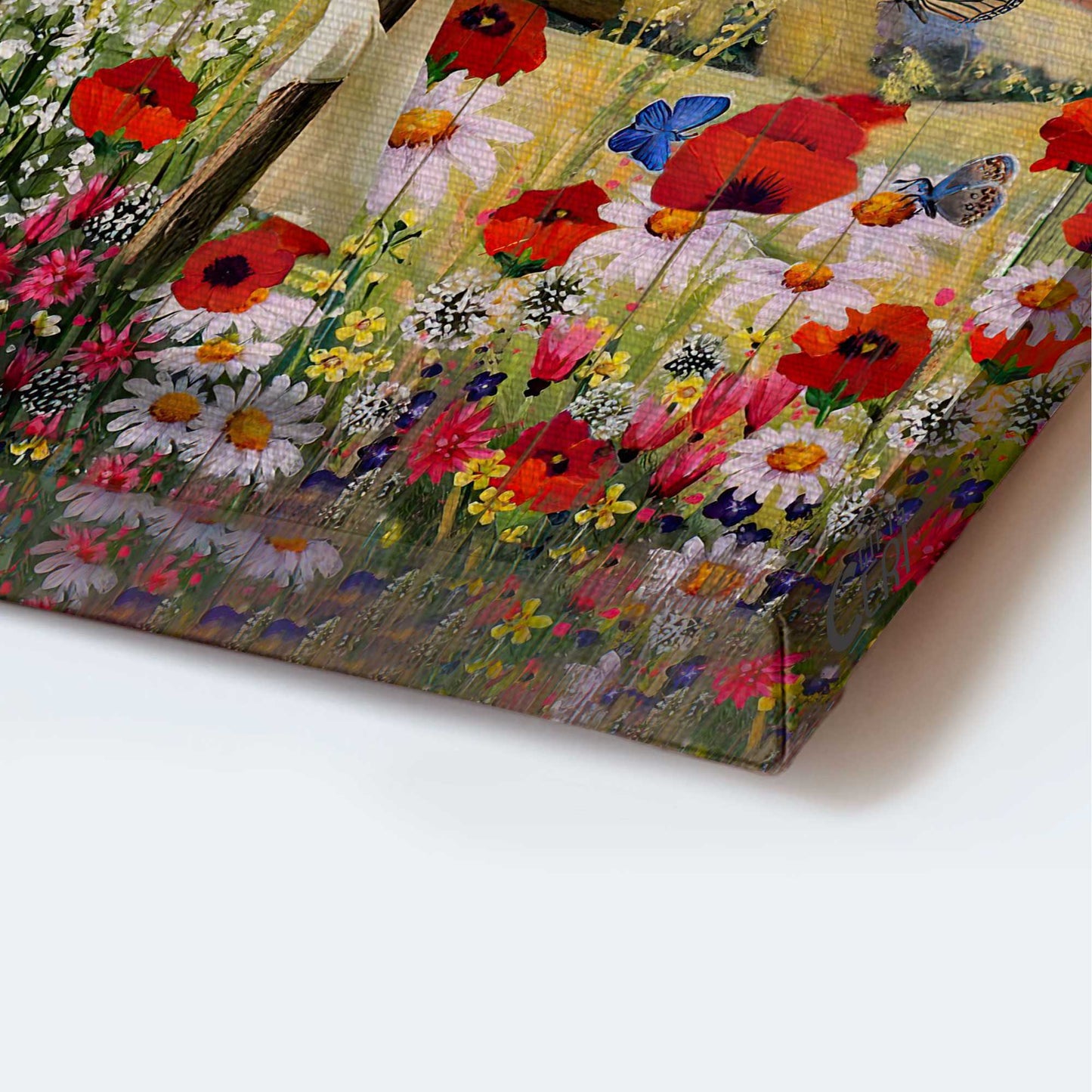 Jesus Portrait Canvas - Wooden Cross, Flower Field, Butterfly Canvas - Gift For Christian - Be Still And Know That I Am God Canvas