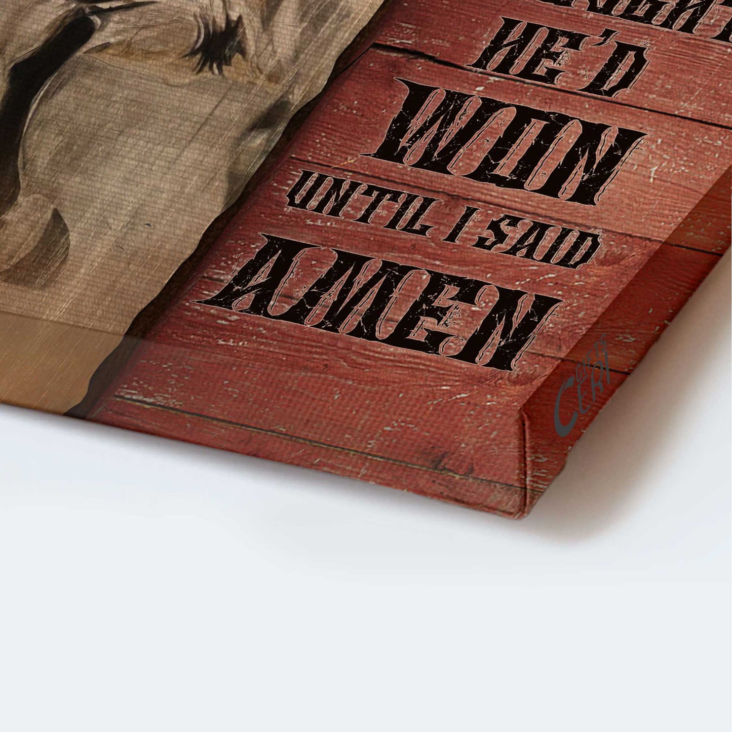 Jesus Portrait Canvas - White Horse Painting Canvas - Gift For Christian - The Devil Thought He'd Won Until I Said Amen Canvas