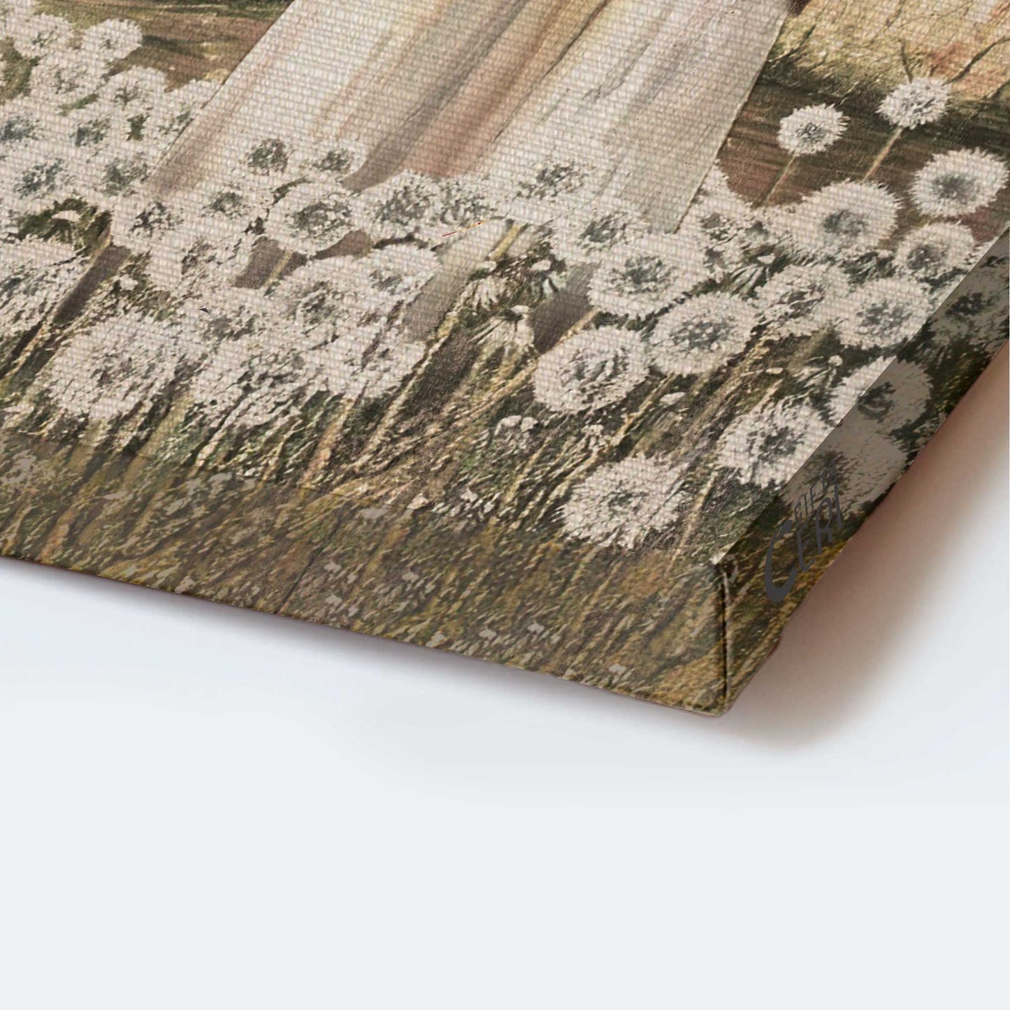 Jesus Portrait Canvas - Walking With Jesus, Pretty Dandelion Field Canvas - Gift For Christian - The World In His Arm Canvas
