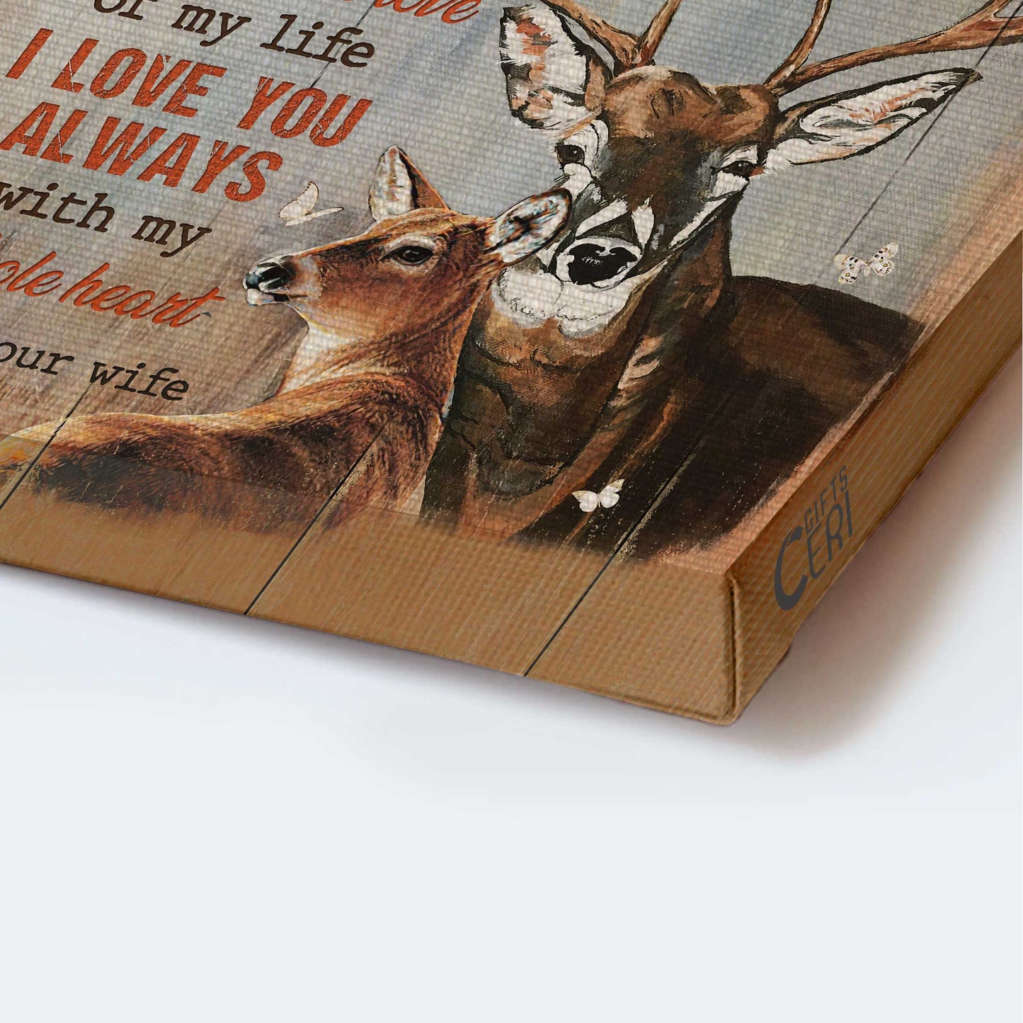 Gift For Husband Portrait Canvas - To My Husband, Deer, Marriage, Couple Canvas - Valentine's Day Gift For Couple, Spouse, Lover - I Love You Always