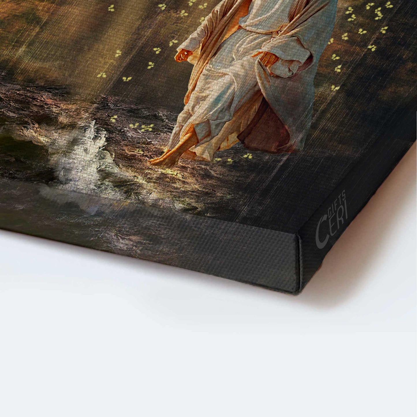 Jesus Portrait Canvas - The Life Of Jesus, Halo Painting, Yellow Butterfly, Walking On Water Canvas - Gift For Christian