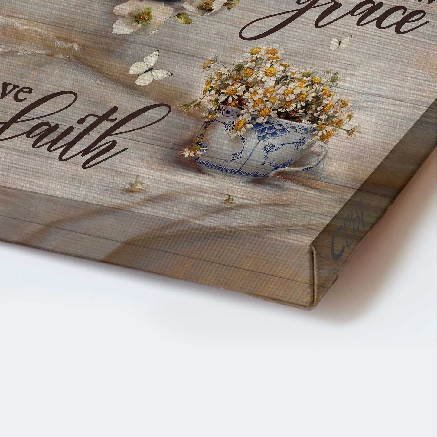 Jesus Portrait Canvas - Vintage Flower Vase, Still Life Painting, Vintage Flower Canvas - Gift For Christian - Chose Love, Show Grace, Have Faith Canvas