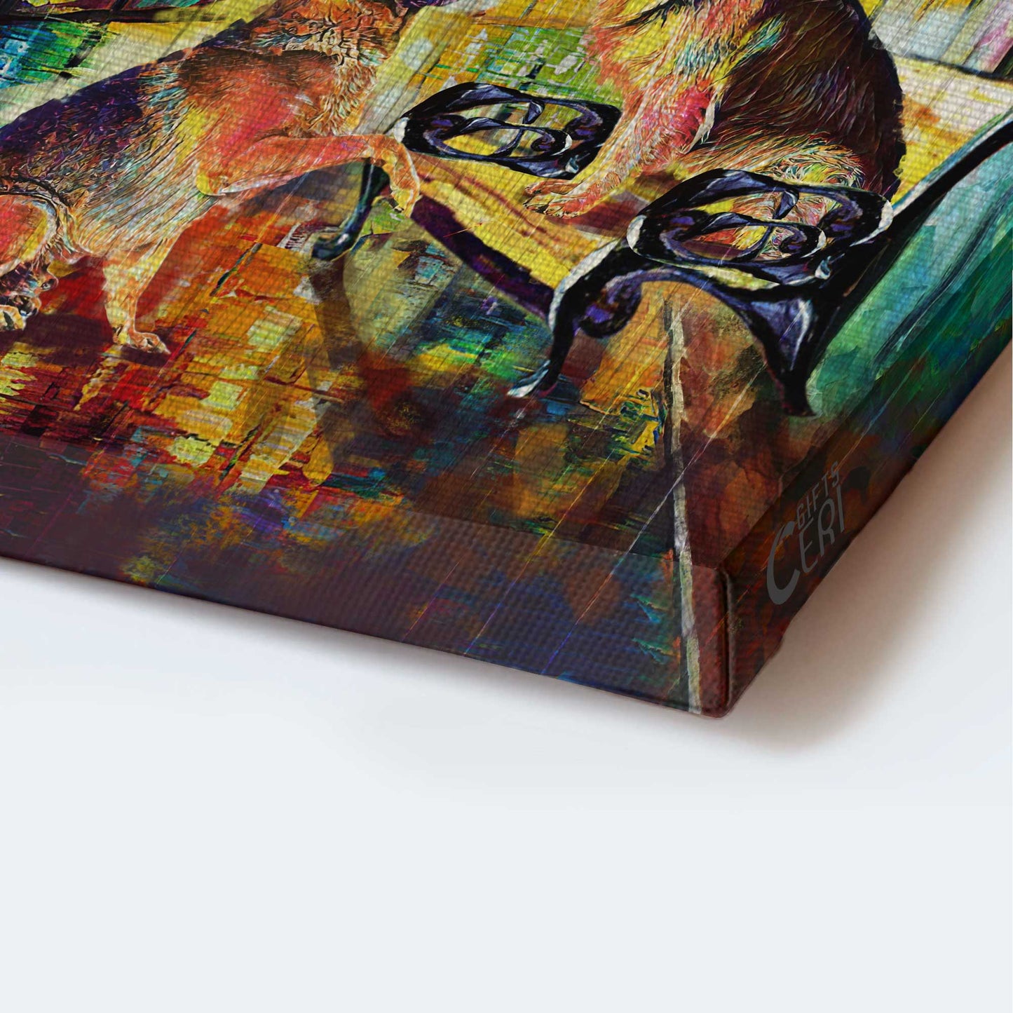 German Shepherd Portrait Canvas - German Shepherd, Vibrant color, Dog drawing, Abstract painting, In the park- Gift for dog lover - Jesus Portrait Canvas Prints, Wall Art