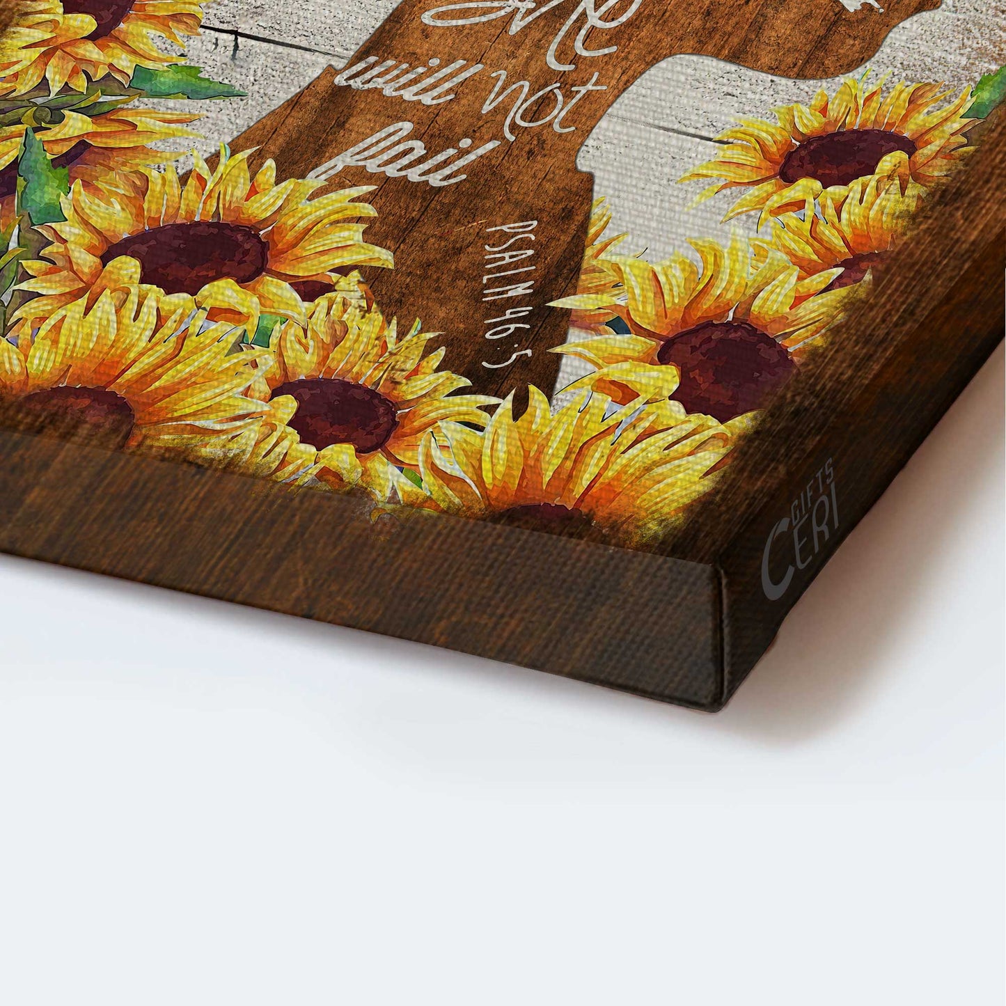 Jesus Portrait Canvas - Sunflower, Shadow Girl Canvas - Gift For Christian - God Is Within Her, She Will Not Fail Canvas