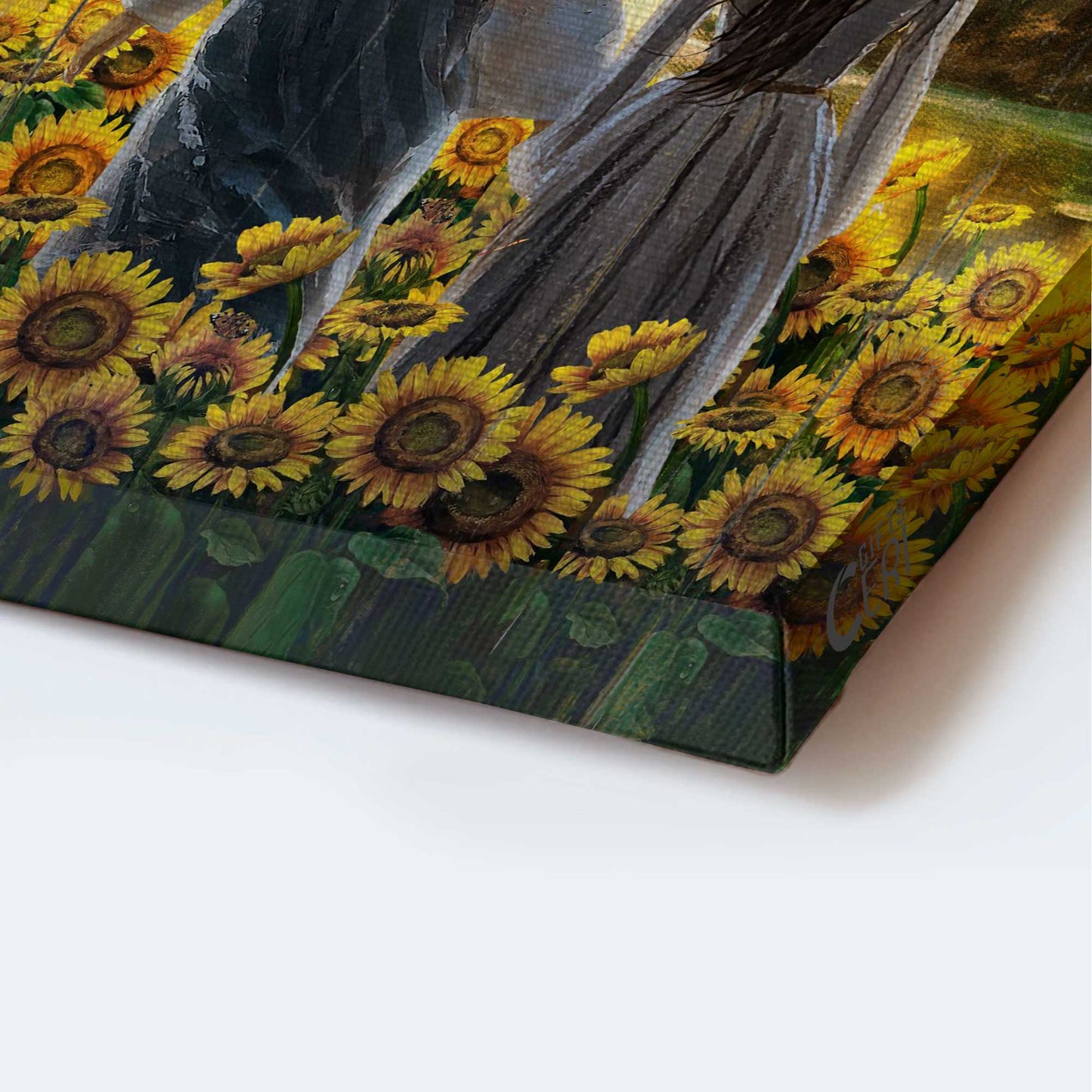 Jesus Portrait Canvas - Walking With Jesus, Stunning Lion, Beautiful Sunflower Field Canvas - Gift For Christian