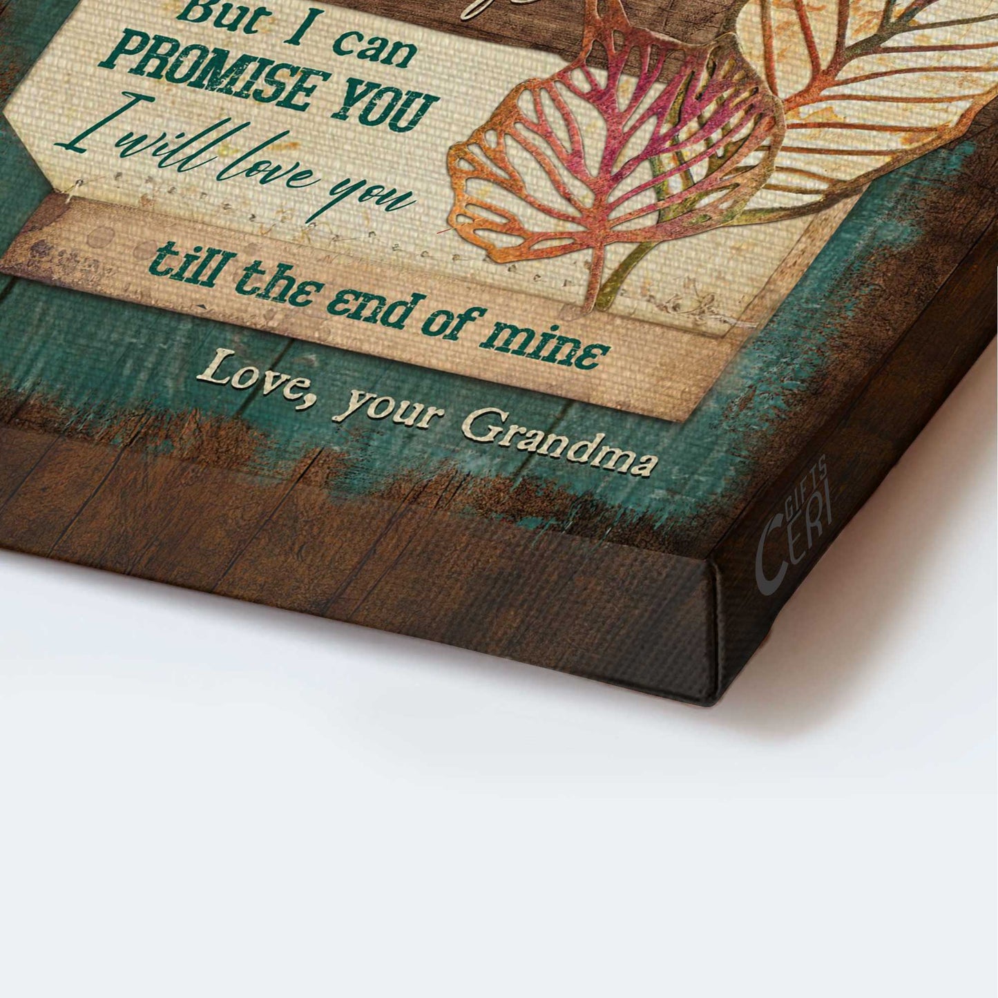 Gift for granddaughter- Grandma to granddaughter, Leaf painting, Vintage background, I have always loved you - Family Portrait Canvas Prints, Wall Art