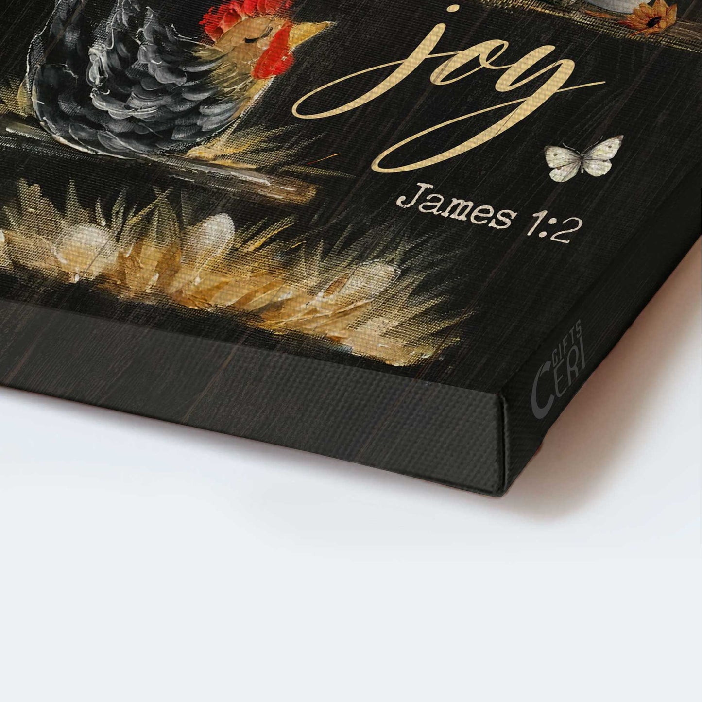Jesus Portrait Canvas - Watercolor Rooster, Sunflower Vase, Black Background Canvas - Gift For Christian - Today I Choose Joy Canvas