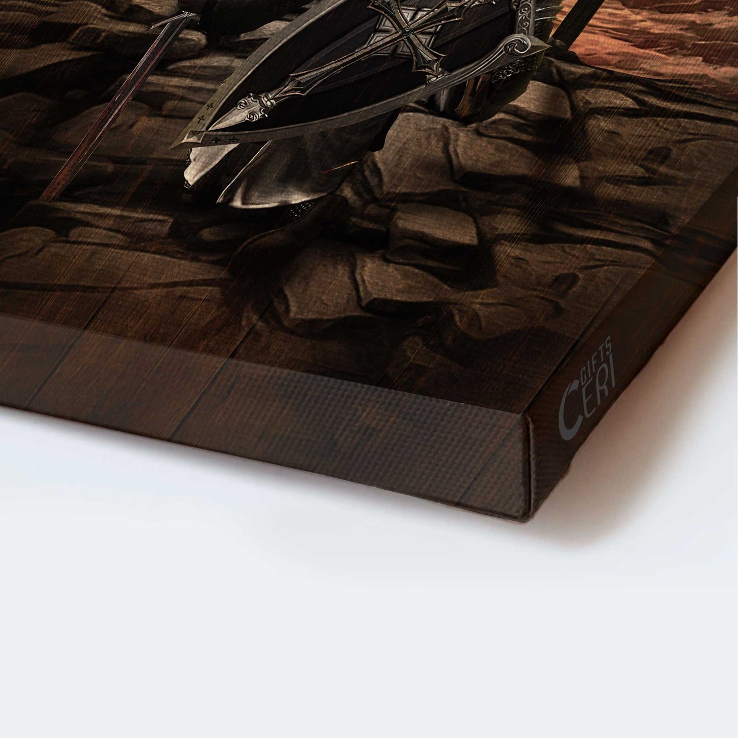 Jesus Portrait Canvas - The Old Rugged Cross, Warrior Of God, Knight Drawing, Under The Command Of The Lord Canvas - Gift For Christian