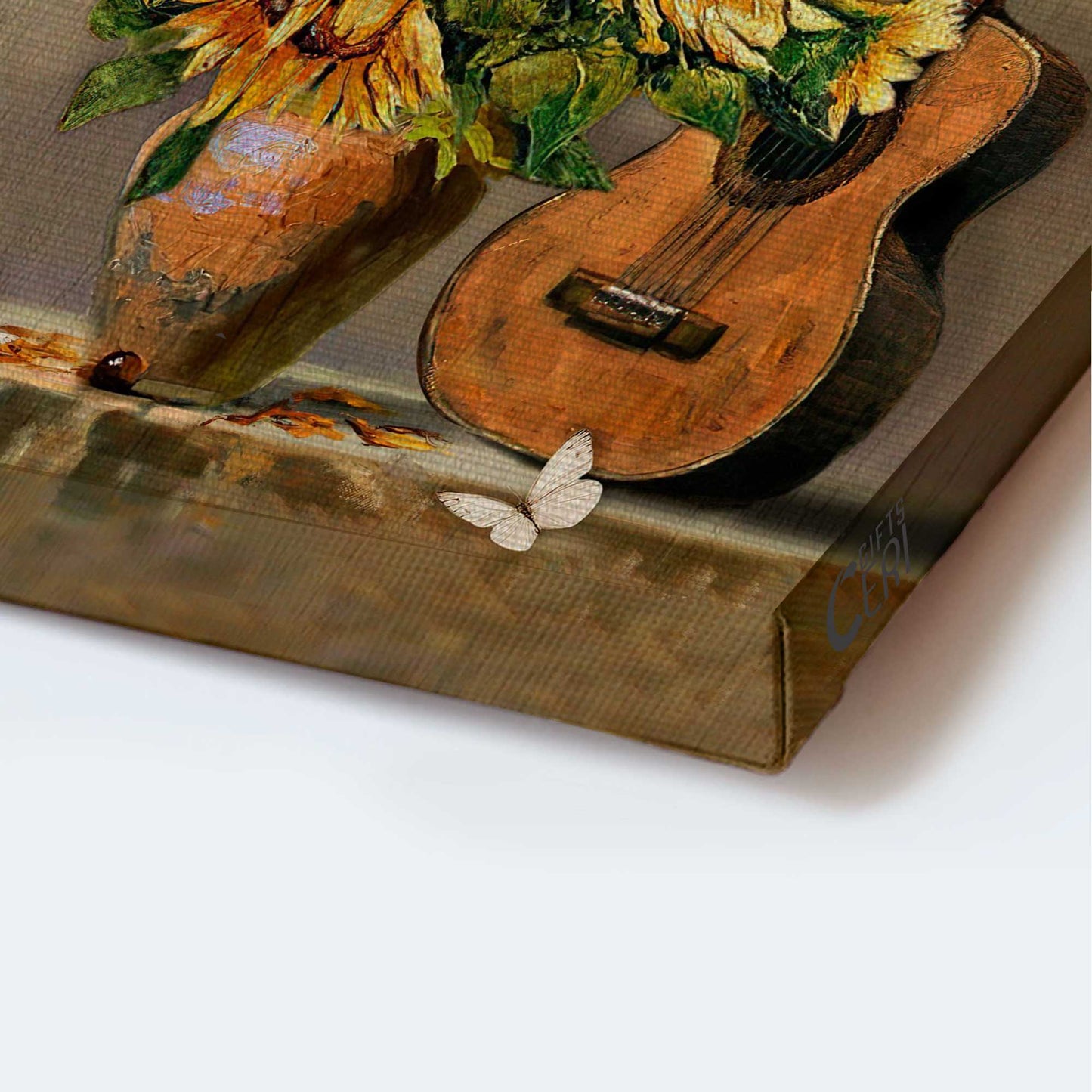 Jesus Portrait Canvas - Watercolor Guitar, Sunflower Vase Canvas - Gift For Christian - Your Talent Is God's Gift To You Canvas