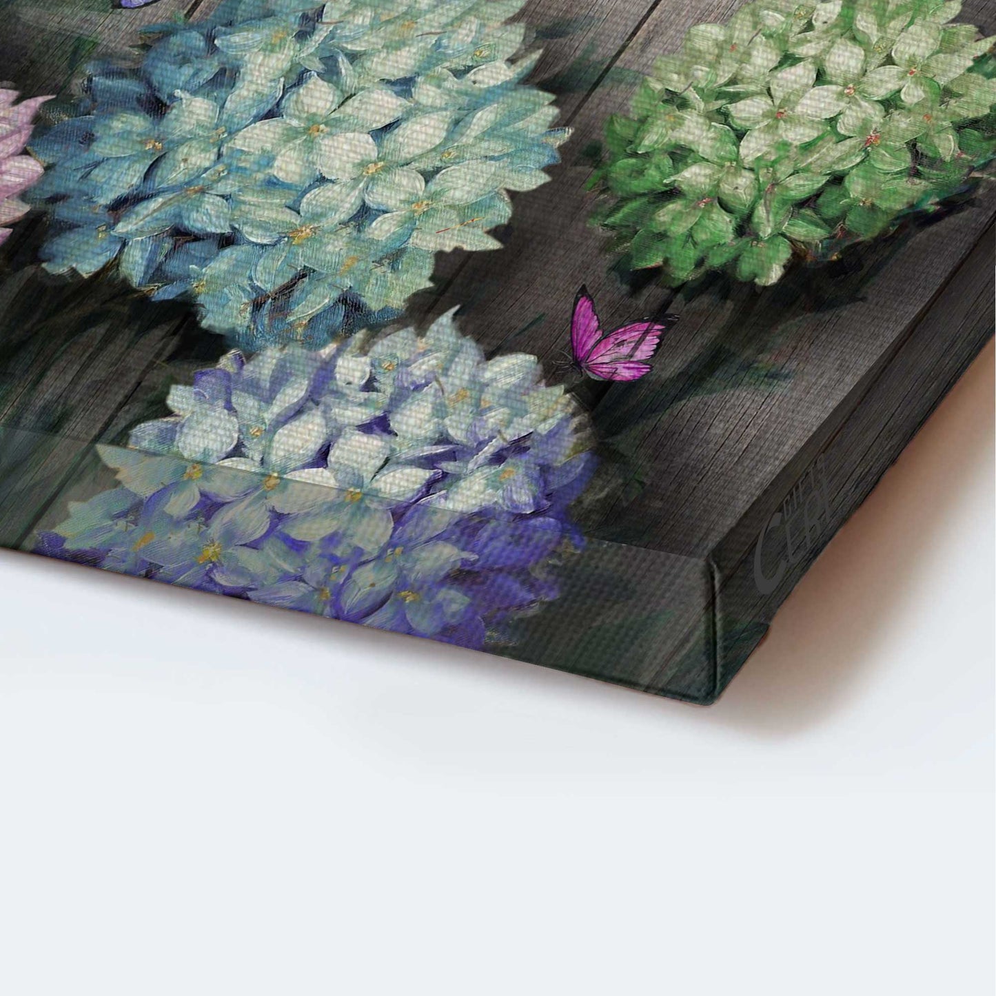 Jesus Portrait Canvas - Unique Hydrangea, Colorful Butterfly Canvas - Gift For Christian - Be Joyful, Pray Always, Give Thanks Canvas